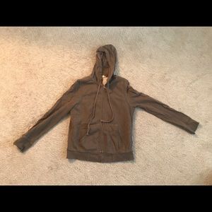 Brown J crew hoodie zip up